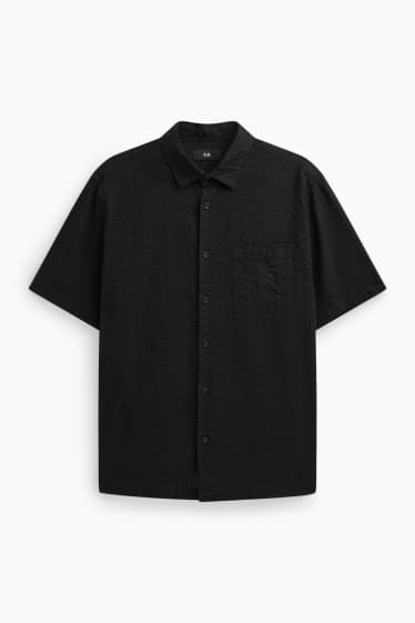 Uomo - Camicia - regular fit - collo all'italiana - nero