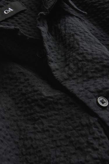 Uomo - Camicia - regular fit - collo all'italiana - nero