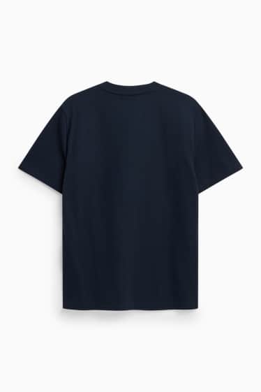 Herren - T-Shirt - Regular Fit - gerippt - blau