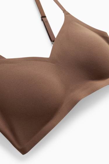 Femei - Sutien invizibil fără armătură - vătuit - maro