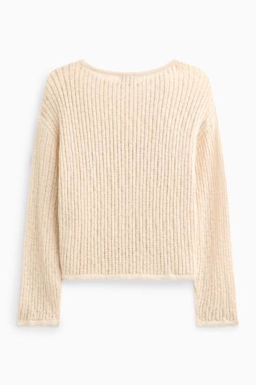 Femei - Pulover - structurat - crem