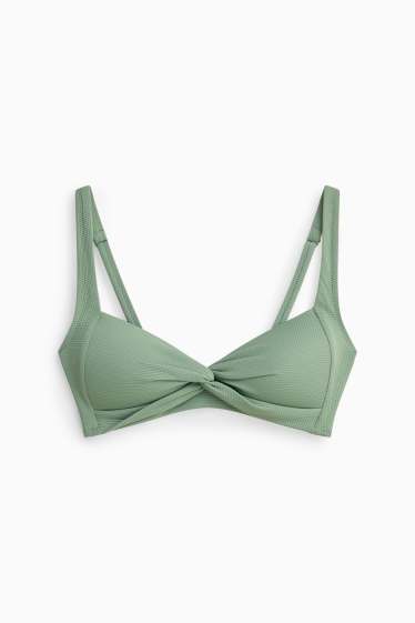 Donna - Reggiseno bikini - a fascia - imbottito - LYCRA® - tessuto tramato - verde