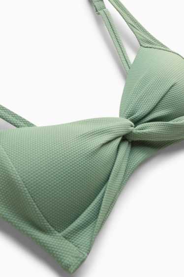 Donna - Reggiseno bikini - a fascia - imbottito - LYCRA® - tessuto tramato - verde