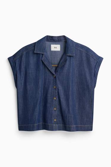 Damen - Jeansbluse - dunkeljeansblau