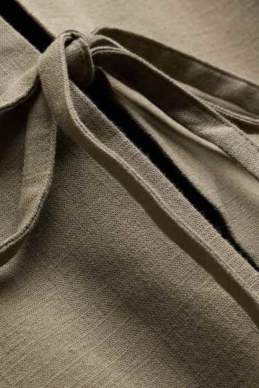 Damen - Blazer mit Leinen-Anteil - Relaxed Fit - khaki