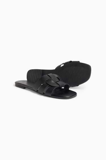 Women - Sandals - faux leather - black