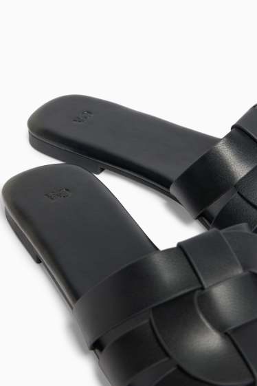 Women - Sandals - faux leather - black