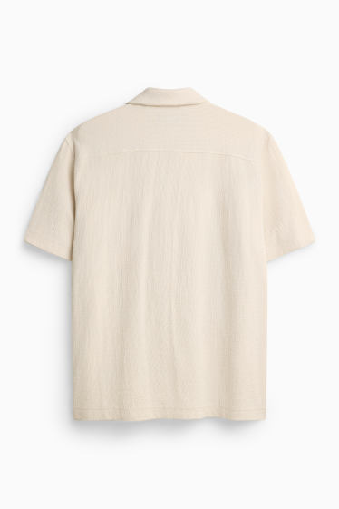 Herren - Hemd - Regular Fit - Reverskragen - strukturiert - weiß