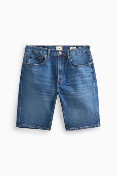 Men - Denim shorts - denim-dark blue