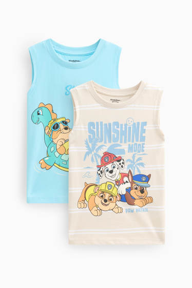 Nen - Paquet de 2 - La Patrulla Peluda - Rubble, Chase, Marshall - samarreta sense mànigues - blau