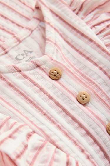 Bebeluși - fete - Rochie bebeluși - cu dungi - alb / roșu