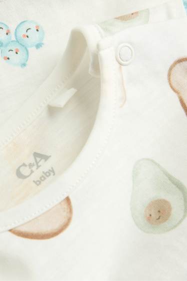 Unisex - Frühstück - Baby-Kurzarmshirt - weiss