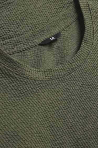 Herren - T-Shirt - Reguar Fit - strukturiert - grün