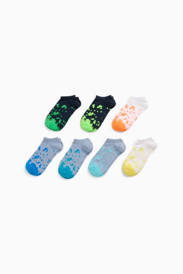 Kinder Jungen - Multipack 7er - Pixel - Sneakersocken - blau