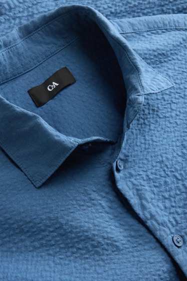 Hommes - Chemise - regular fit - col kent - bleu