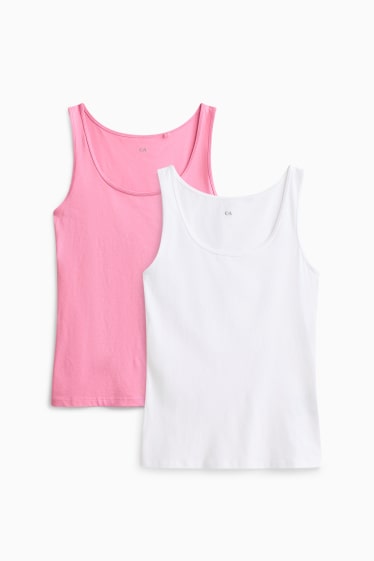 Femmes - Lot de 2 - haut  - blanc / rose