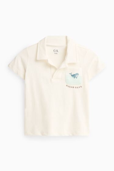 Baby: jongens - Baby poloshirt - wit
