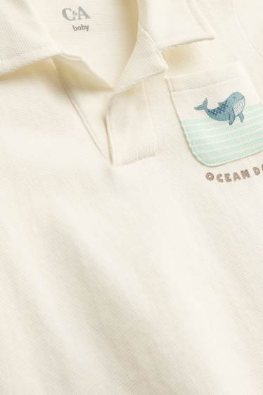 Baby: jongens - Baby poloshirt - wit