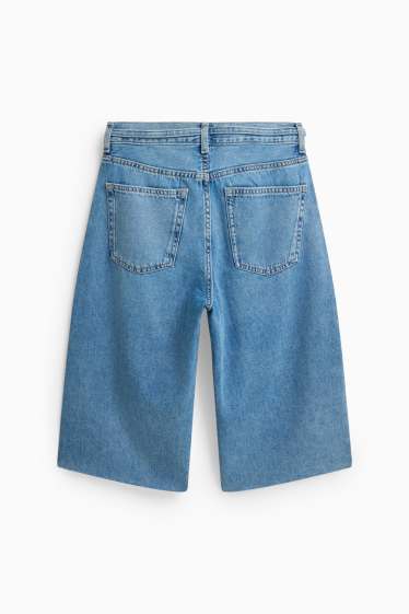 Femei - Pantaloni scurți de blugi - talie medie - relaxed fit - denim-albastru