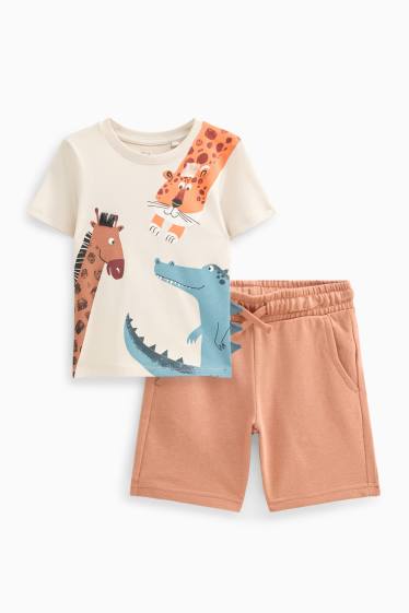 Enfants garçons - Ensemble - orange / beige