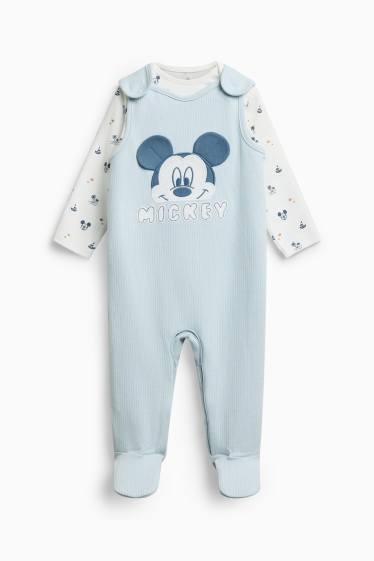 Miminka - chlapci - Sada dětského overalu - bílá / světle modrá