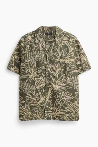 Herren - Hemd - Regular Fit - Reverskragen - gemustert - grün