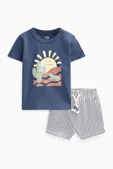 Baby Buben - Wüste - Set - Kurzarmshirt und Shorts - 2 teilig - dunkelblau