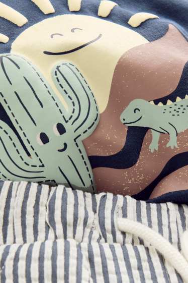 Baby Buben - Wüste - Set - Kurzarmshirt und Shorts - 2 teilig - dunkelblau