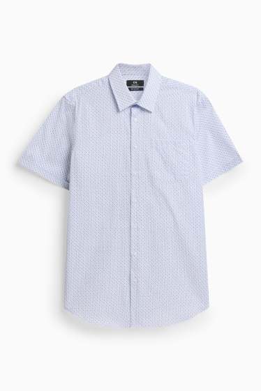 Pánské - Košile - regular fit - kent - se vzorem - světle modrá