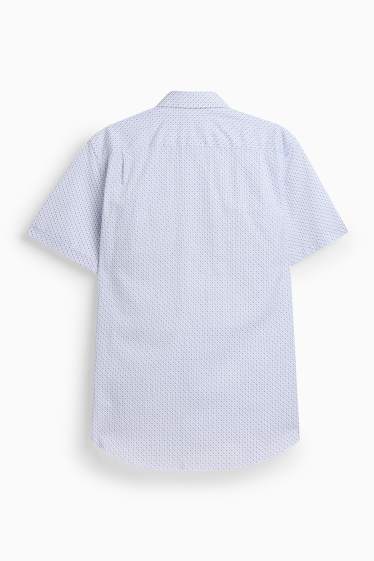 Pánské - Košile - regular fit - kent - se vzorem - světle modrá