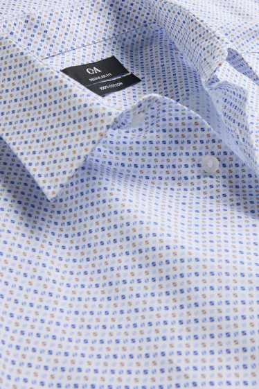 Pánské - Košile - regular fit - kent - se vzorem - světle modrá