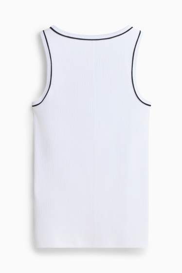 Damen - Top - gerippt - weiß