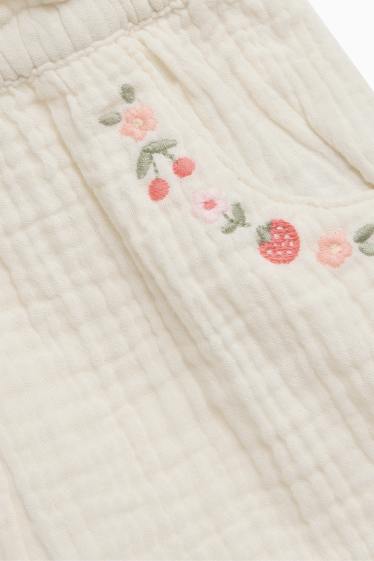 Baby: meisjes - Baby shorts - crèmekleurig