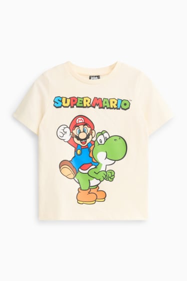 Kinderen: jongens - Super Mario - T-shirt - crèmekleurig