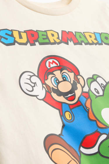 Kinderen: jongens - Super Mario - T-shirt - crèmekleurig