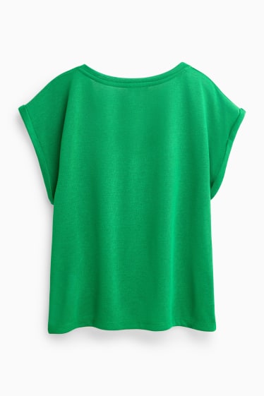 Femmes - T-shirt à col V - relaxed fit - vert