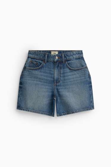 Damen - Jeans-Shorts - Mid Waist - Regular Fit - dunkeljeansblau