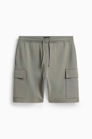 Bărbați - Pantaloni scurți de trening, model cargo - gri