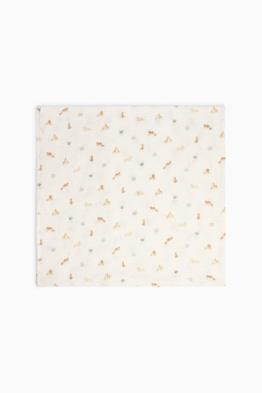 Unisex - Jungledieren - babydeken - 100 x 80 cm - crème wit