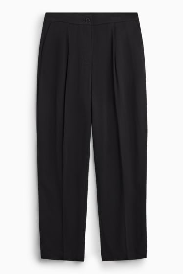 Femei - Pantaloni de stofă - talie înaltă - tapered fit - negru