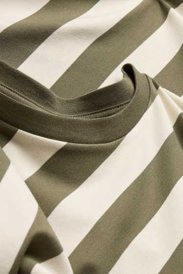 Dames - T-shirt - regular fit - gestreept - groen