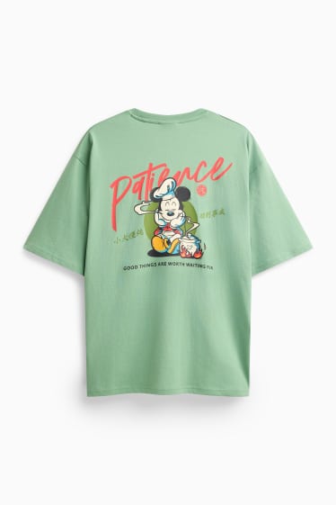 Uomo - T-shirt - oversize - Topolino - verde chiaro