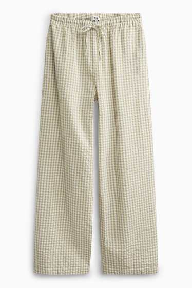 Dames - Pyjamabroek - geruit - groen