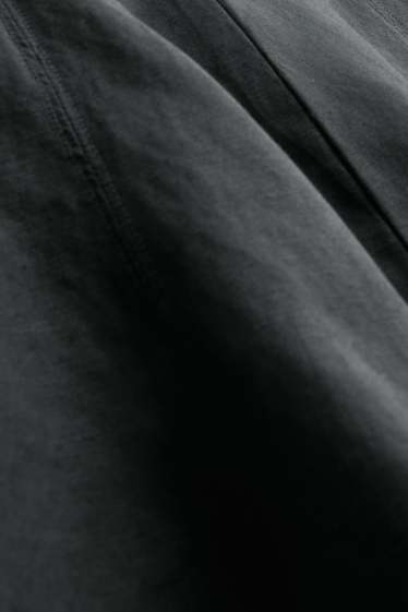 Damen - Minirock - Leinen-Mix - schwarz