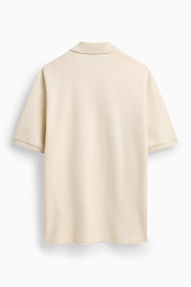 Bărbați - Tricou polo - relaxed fit - alb-crem