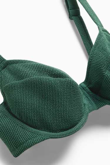 Dámské - Vrchní díl bikin s kosticemi - strukturovaný - tmavozelená
