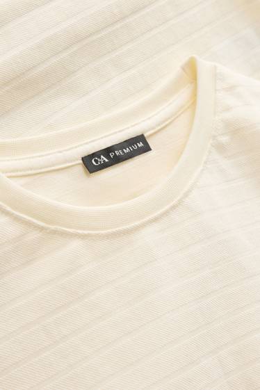 Nen - Samarreta de màniga curta - de ratlles - texturada - blanc trencat