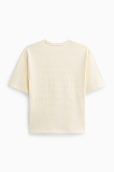 Nen - Samarreta de màniga curta - de ratlles - texturada - blanc trencat