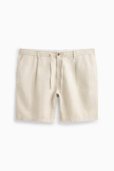 Herren - Shorts - Leinen-Mix - cremefarben