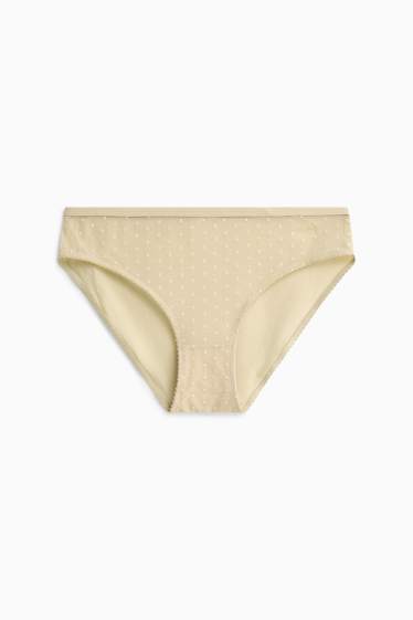 Damen - Slip - gepunktet - gelb